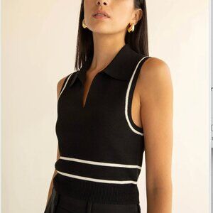 Sleeveless Collared Knit Tank